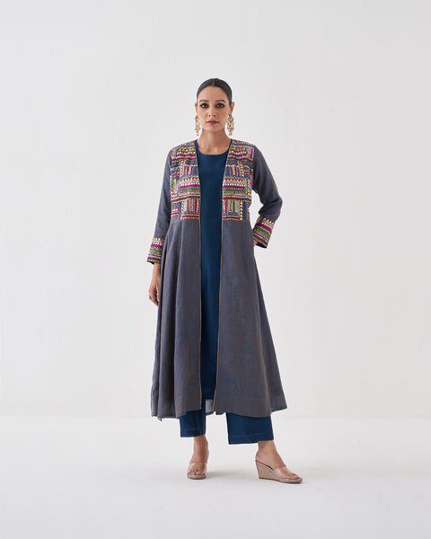 The Neel Tara Silk Tissue Chanderi Overlay with Gota Patti & Zari Handwork
