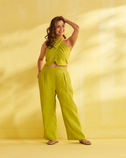 The Lime Pop Pure Linen Co-ord Set
