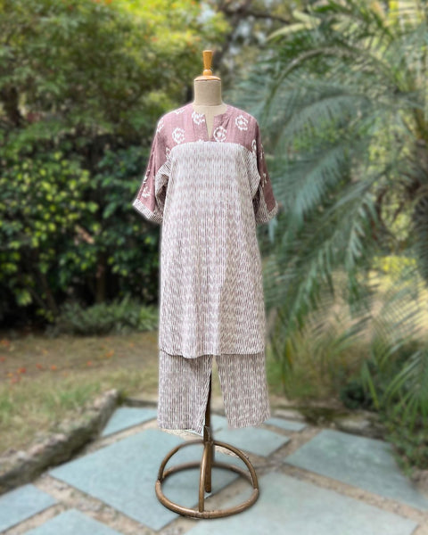 Coco Brown Handwoven Ikat Anti-Fit Co-ord Set (S-L)