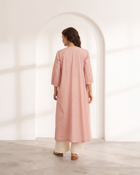 The Blush Pink Mulmul Kurta