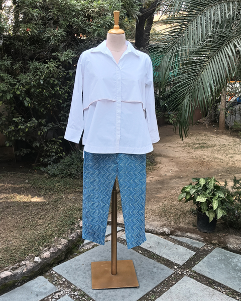 Blue Handblock Printed Cotton Pant