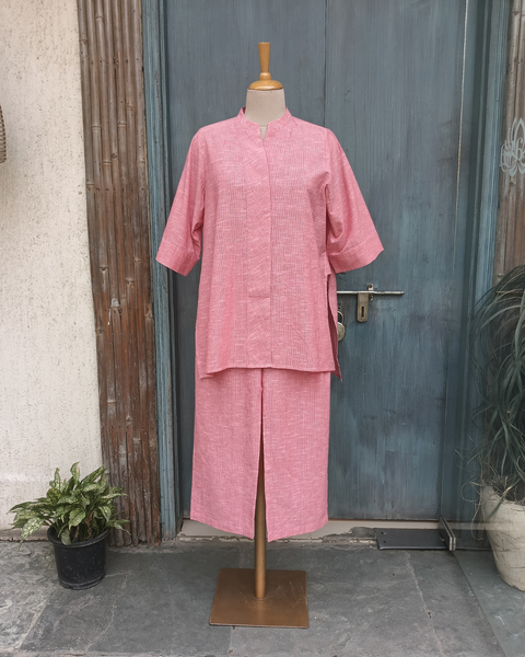 Red Strip Cotton Co-ord Set