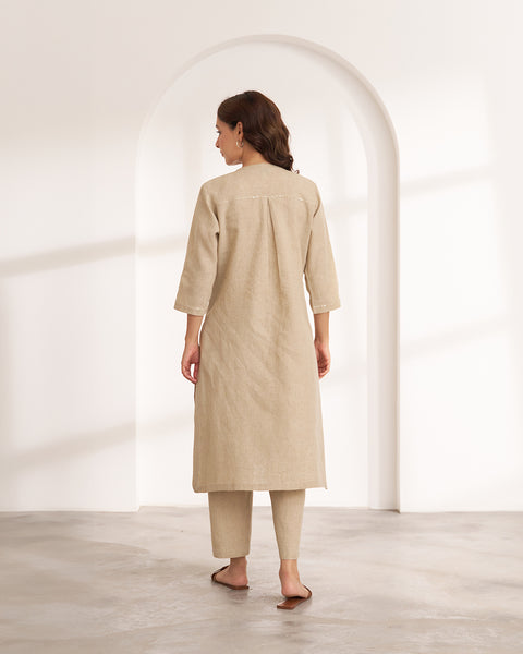 The Sand Beige Hemp Kurta & Pants Set