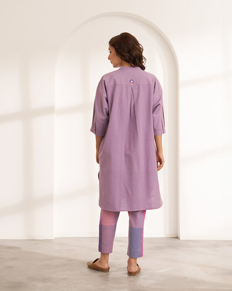 Lilac Handwoven Cotton Anti-fit Kurta