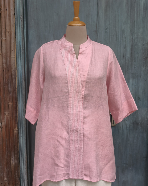 Pink Pure Linen Top