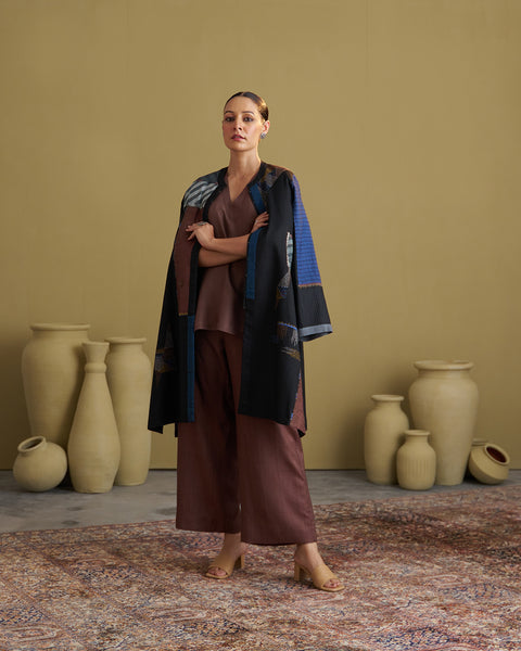 Brown Silk Cotton Set