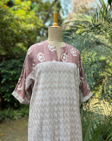 Coco Brown Handwoven Ikat Anti-Fit Co-ord Set (S-L)