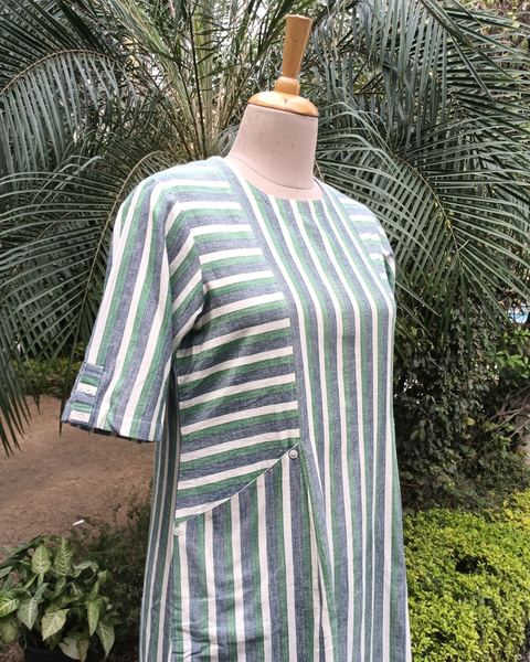 Green & White Striped Co-ord Set