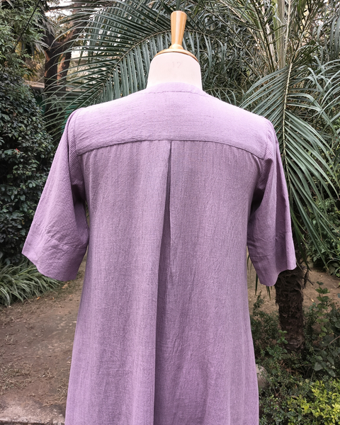 Purple Striped Cotton Kurta