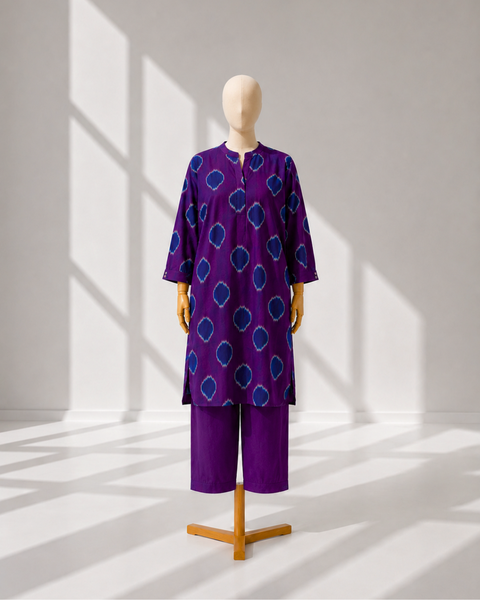 The Purple Dot Ikat Anti-Fit Kurta