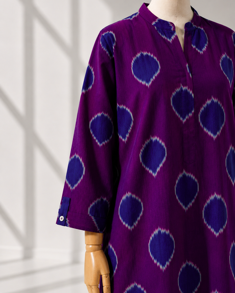 The Purple Dot Ikat Anti-Fit Kurta