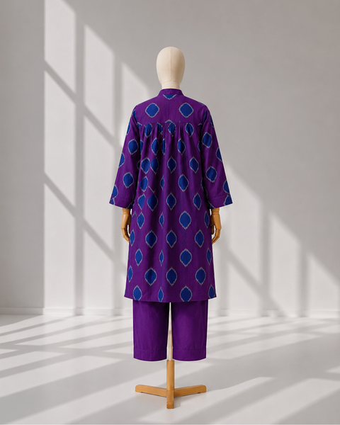 The Purple Dot Ikat Anti-Fit Kurta
