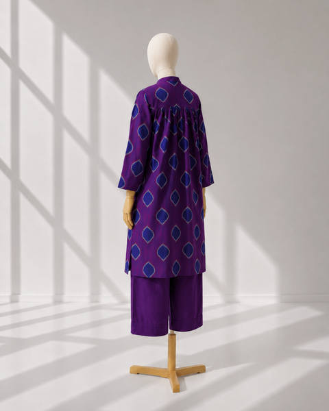 The Purple Dot Ikat Anti-Fit Kurta