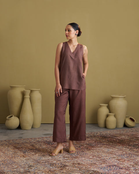 Brown Silk Cotton Set