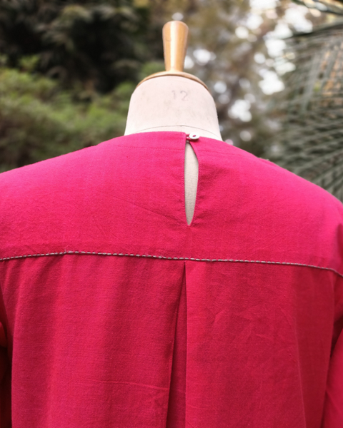 Red & Pink Handwoven Cotton Co-ord Set