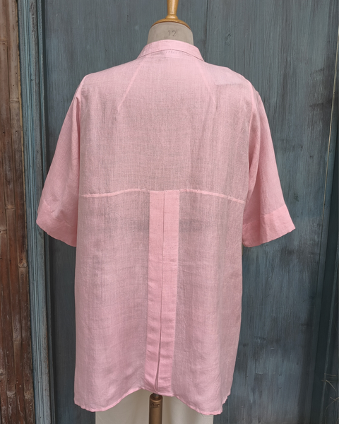 Pink Pure Linen Top