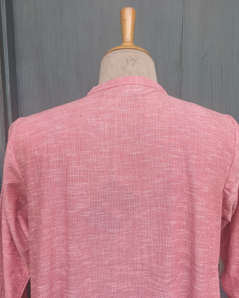 Pink Stripe Cut-fray Tunic