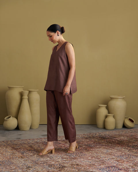 Brown Silk Cotton Set