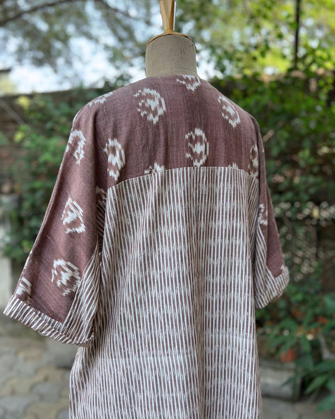 Coco Brown Handwoven Ikat Anti-Fit Co-ord Set (S-L)