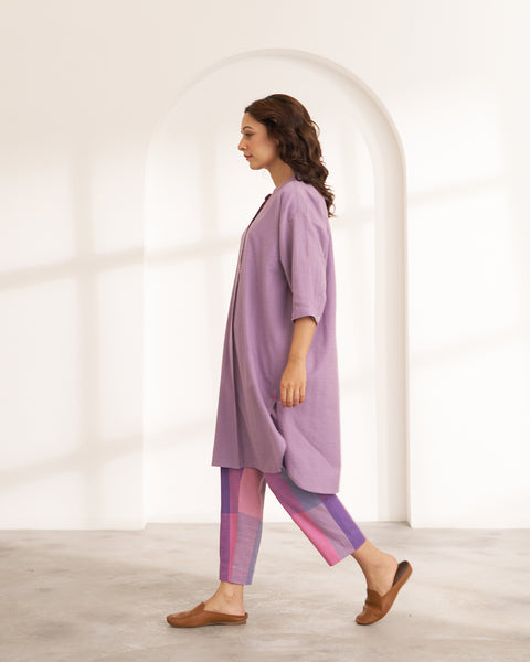 Lilac Handwoven Cotton Anti-fit Kurta