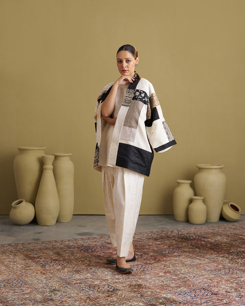 Ivory Mulbery Silk Top & Salwar Set