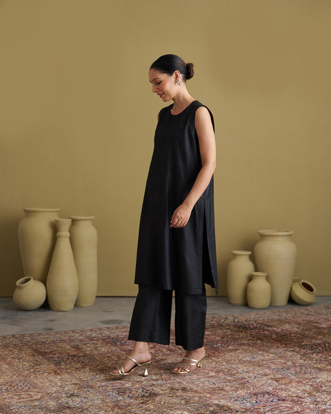 Black Silk Cotton Set