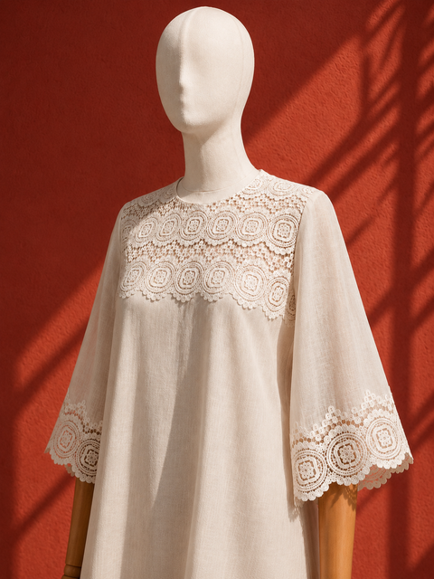 White Mul Chanderi & Lace Set