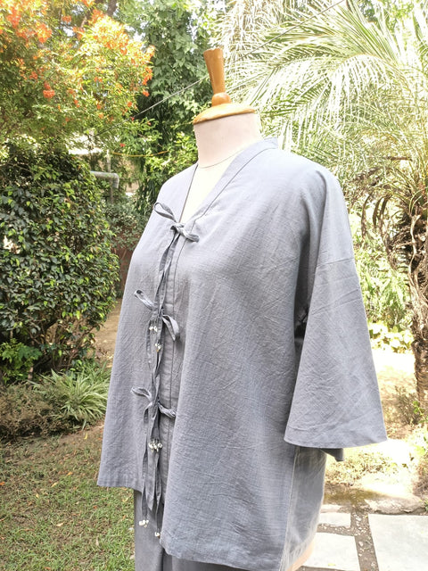 Grey Handwoven Cotton Co-ord
