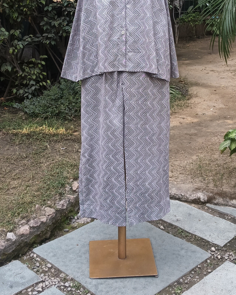 Grey Handblock Printed Pants