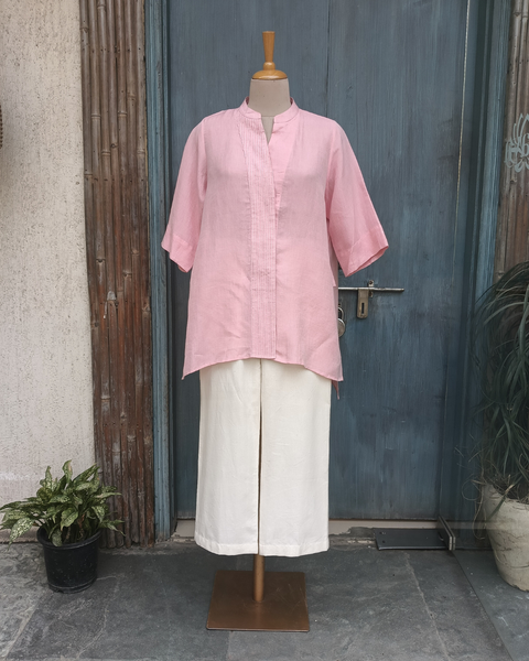 Pink Pure Linen Top