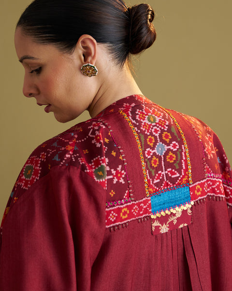 The Burgundy Anokhi Jacket with Patan Patola
