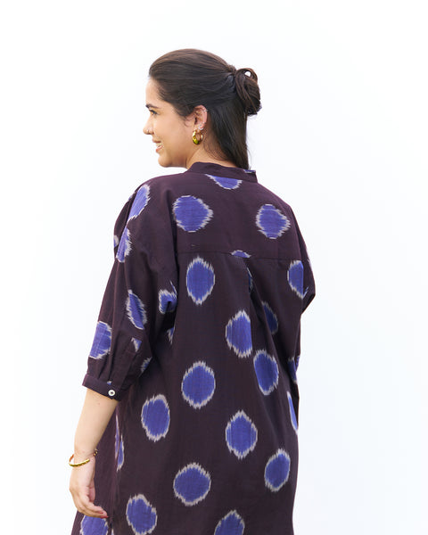 The Dot Ikat Anti-Fit Kurta - Brown