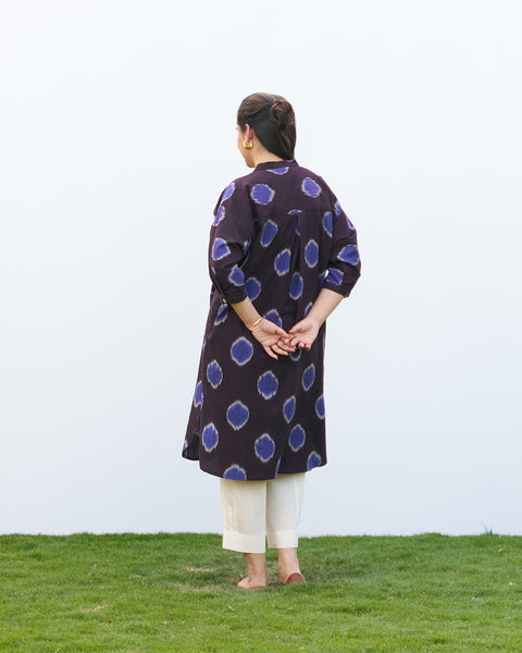 The Dot Ikat Anti-Fit Kurta - Brown