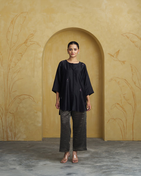 The Black Muse Silk Chanderi Set