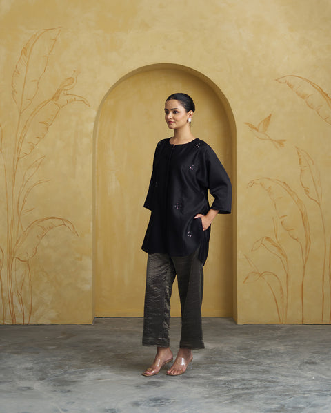 The Black Muse Silk Chanderi Set