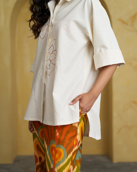 Off-White Handwoven Cotton Shirt