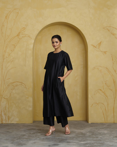 The Black Silk Chanderi Set