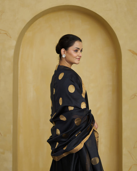 The Black Silk Chanderi Set