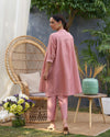 Blush Pink Silk Chanderi Anti-fit Top & Pants Set
