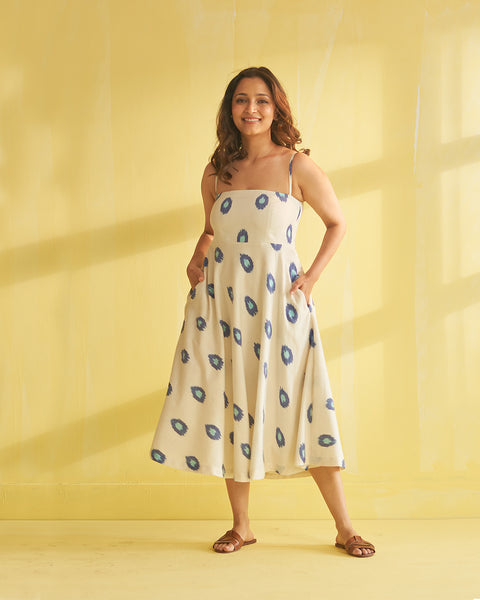 Dotty Blue Strappy Dress