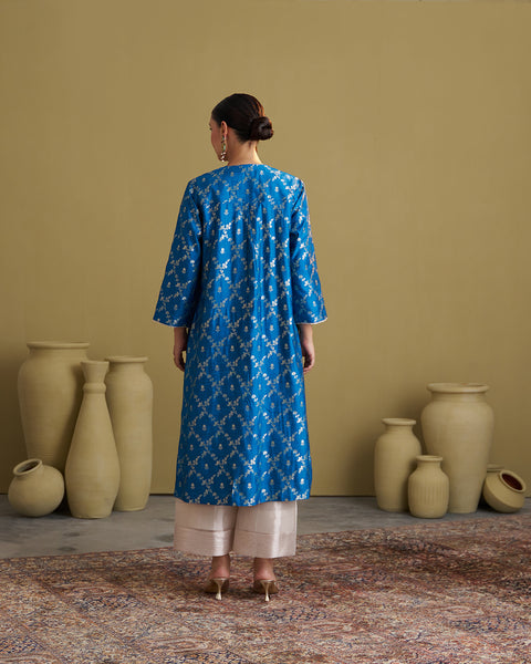 The Feroza Blue Banarasi Katan Set