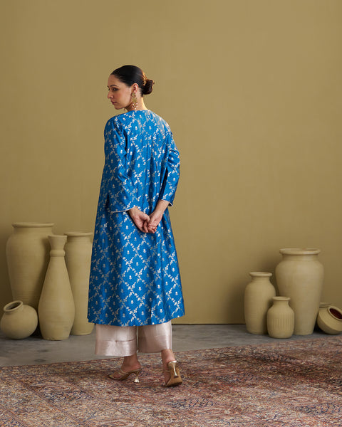 The Feroza Blue Banarasi Katan Set