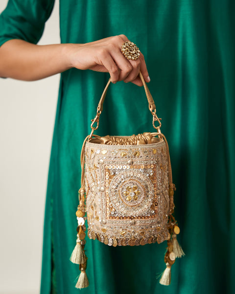 The Maharani Bucket Bag - Gold