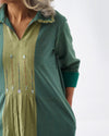 Leaf Green Handwoven Cotton Collared Tunic