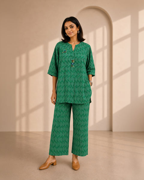 The Fern Green Ikat Set