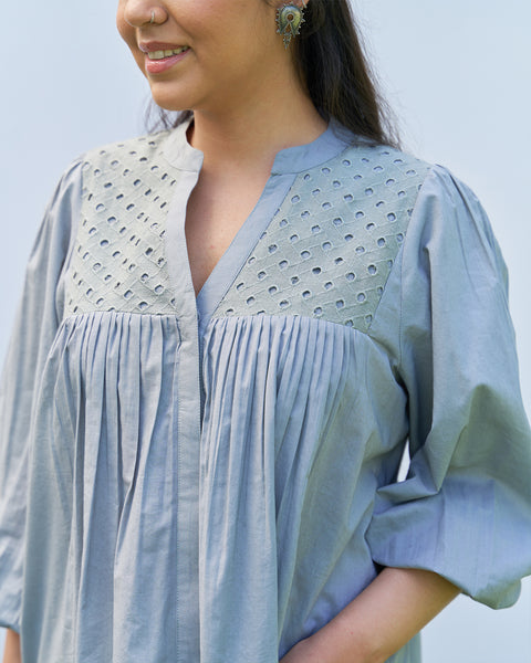 Grey Lace Top