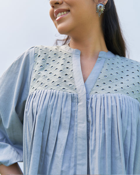 Grey Lace Top