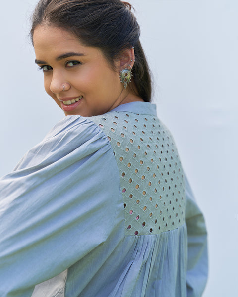 Grey Lace Top