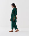 Panna Green Handwoven Cotton Co-ord Set with Handwork