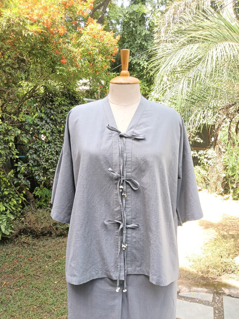 Grey Handwoven Cotton Co-ord